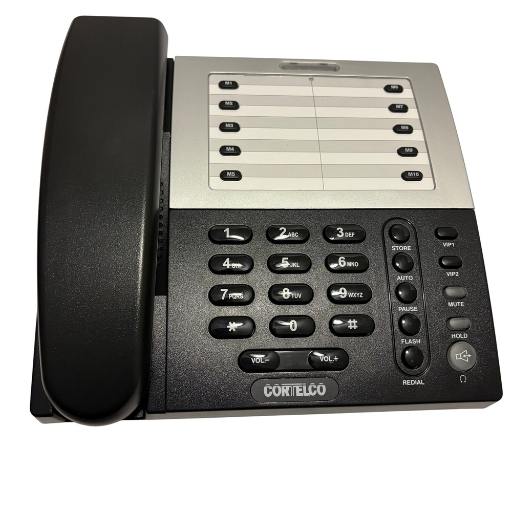 Cortelco 12 Series Single Line Corded Telephone Black Silver 120300V0E27S